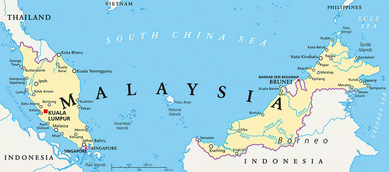 Malaysia-and-Borneo-Map