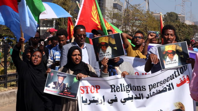 "Religious Freedom" protest by Eritreans in Ethiopia