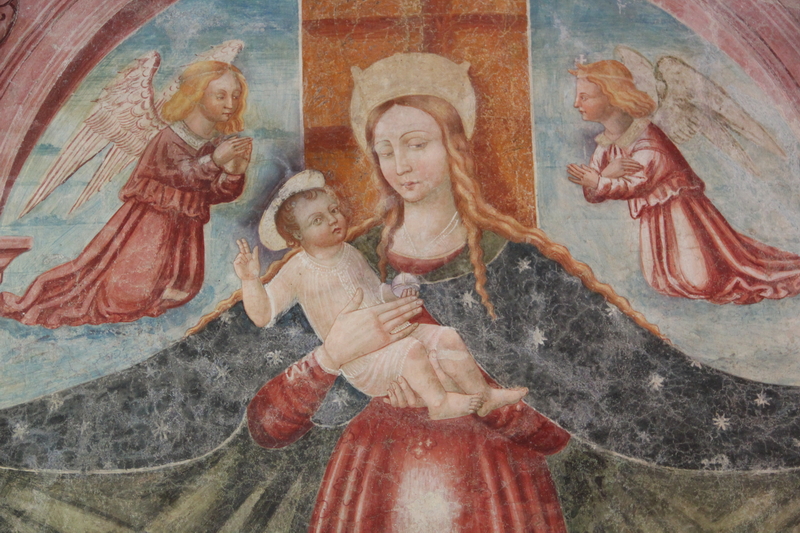 Affresco della Madonna con certosini in Certosa