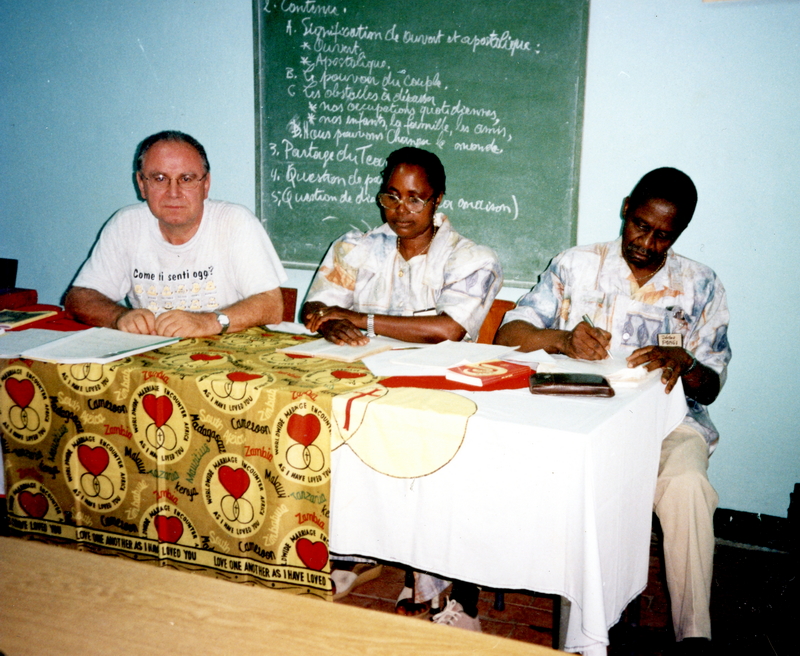 Padre Mario Barbero a un incontro matrimoniale a Kinshsa nel 2004