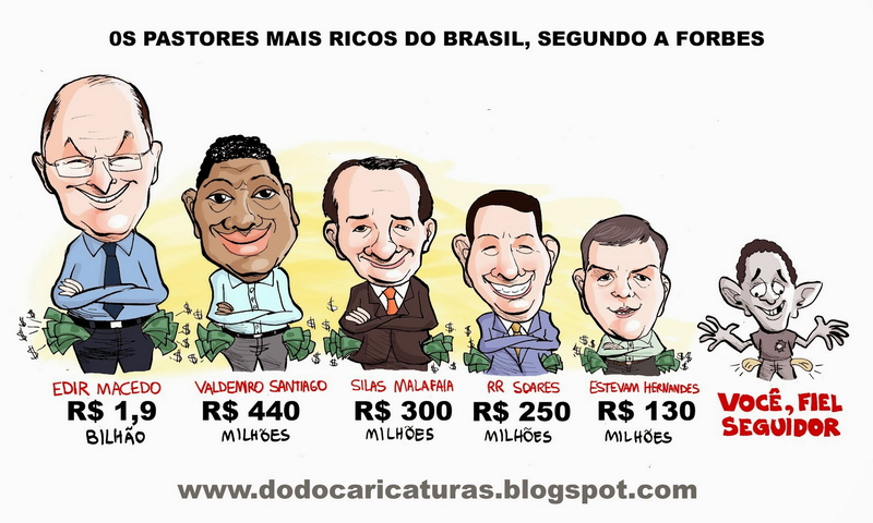DouglasVieira_dodocaricaturas2013_Pastores Mais Ricos do Brasil